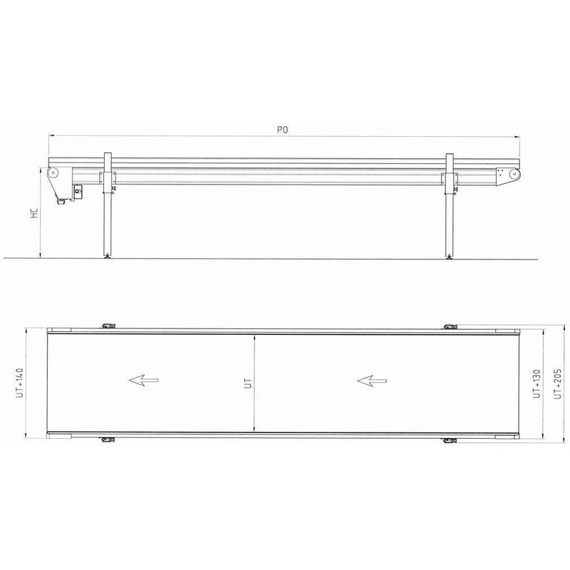 Heavy Duty Linear/Incline Conveyor with PU/PVC Belt - Plastics Solutions USA
